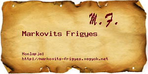 Markovits Frigyes névjegykártya